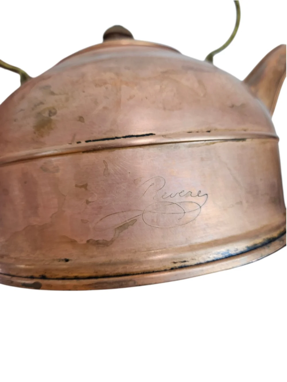 Paul Revere Copper Tea Kettle Vintage Colonial Reproduction Tin Lined Teapot